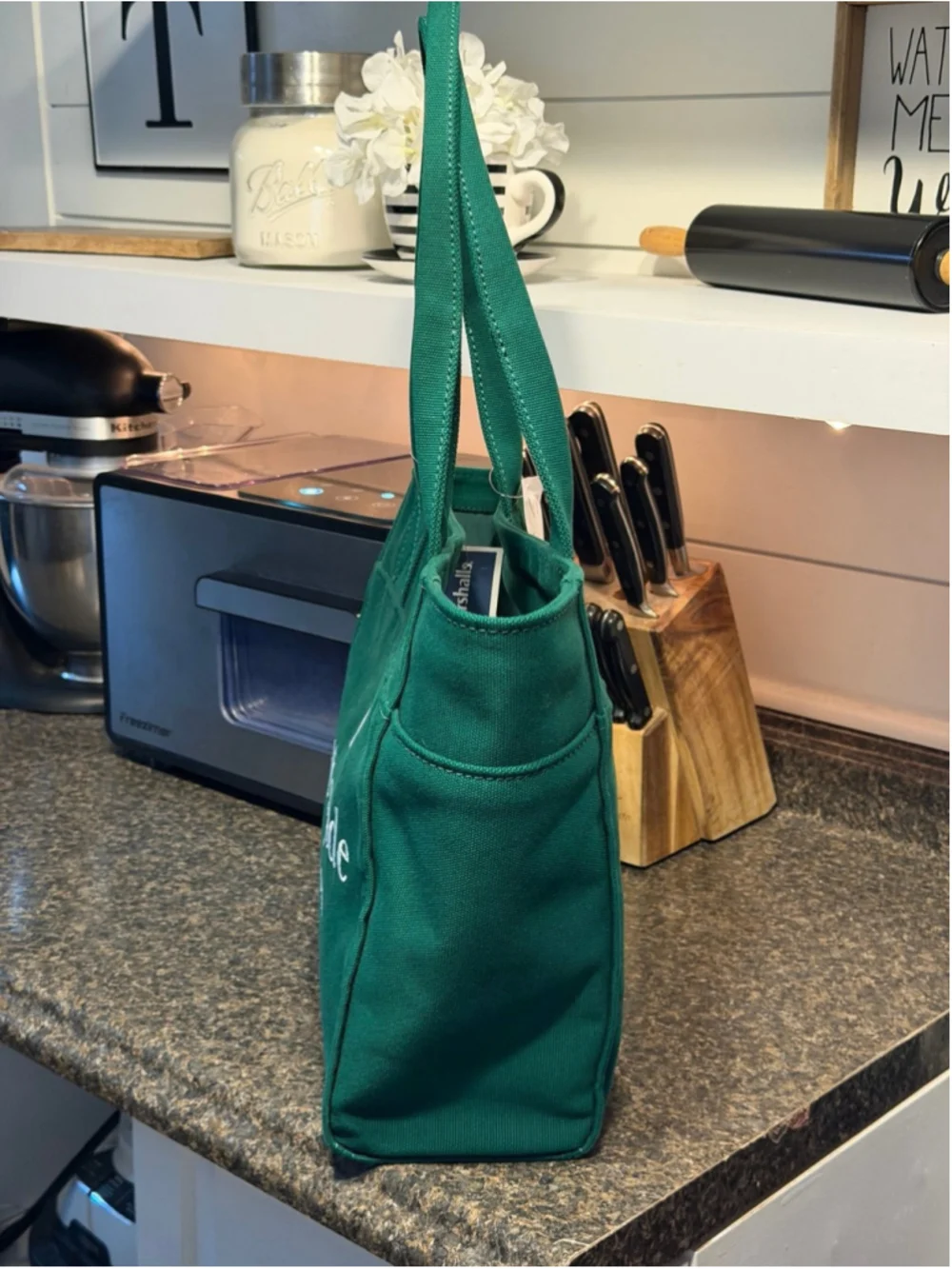 NWT Kate Spade XL Green Canvas Totebag